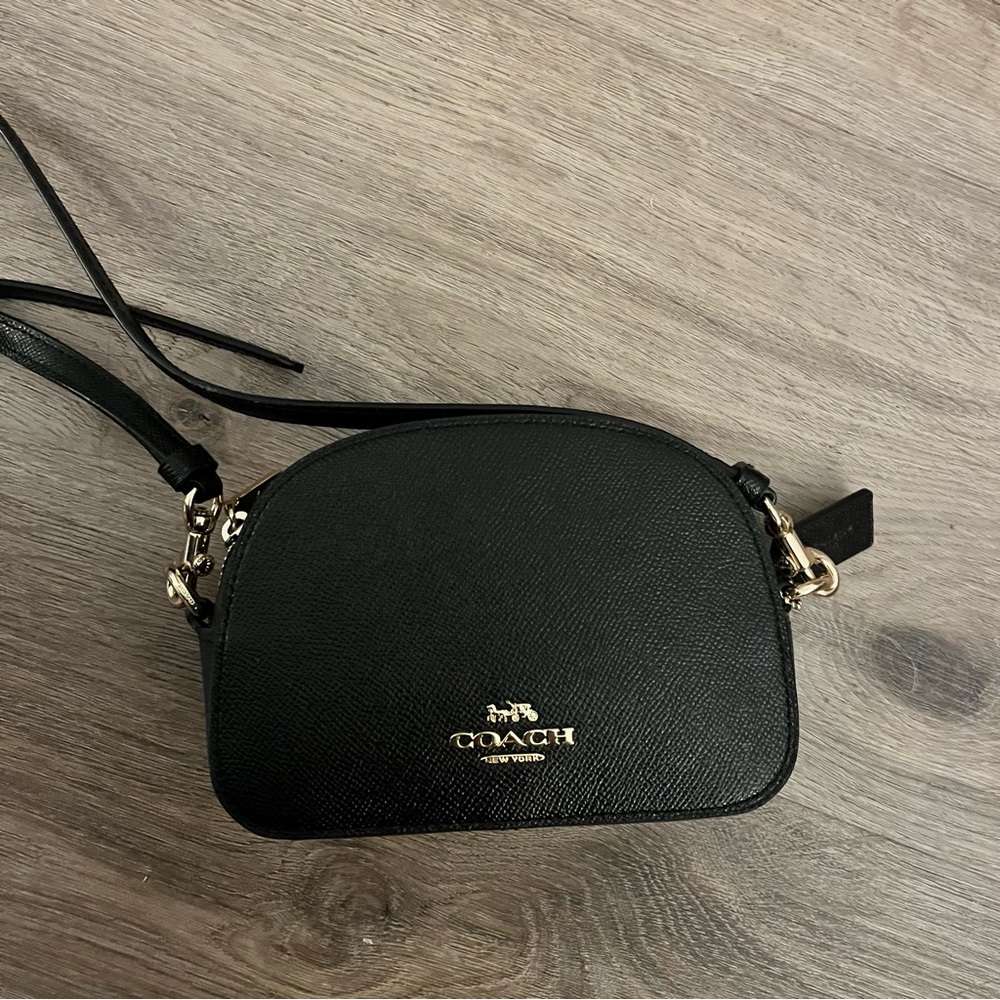 Coach Black Leather Crossbody Camera Bag